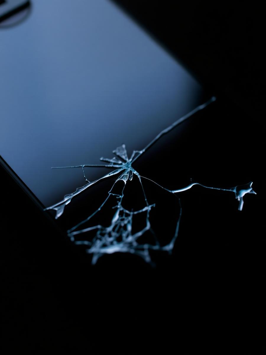 Tela de smartphone com vidro trincado